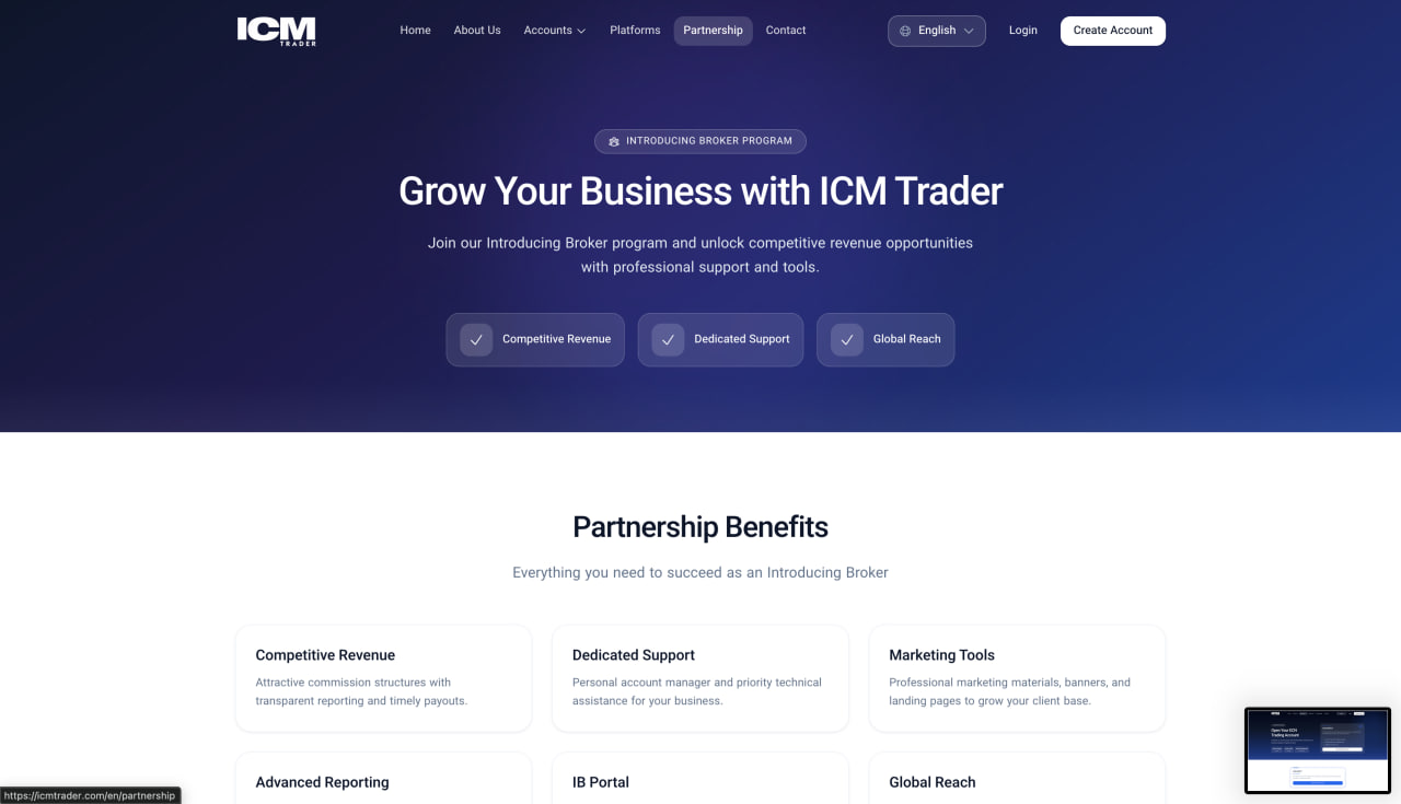 تصویر بندانگشتی پروژه ICM Trader — بروکر فارکس با سیستم IB و ریبیت اختصاصی